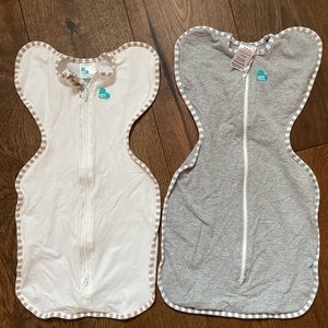 Set of 2: (1) newborn and (1) small Swaddle Up organic infant swaddles